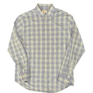 Peter Millar Summer Comfort Button Down Shirt Size Large Blue Plaid Pretty Golf